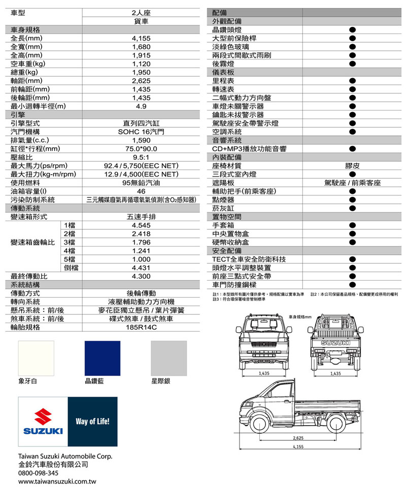 2016 Suzuki Super Carry 汽車資料 Wewanted 購車好幫手